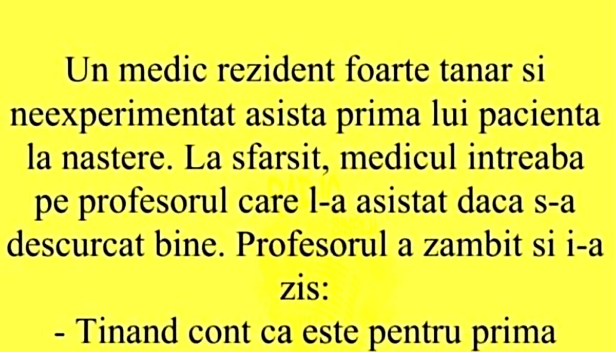 BANC | Un medic tânăr și neexperimentat asistă prima lui pacientă la naștere