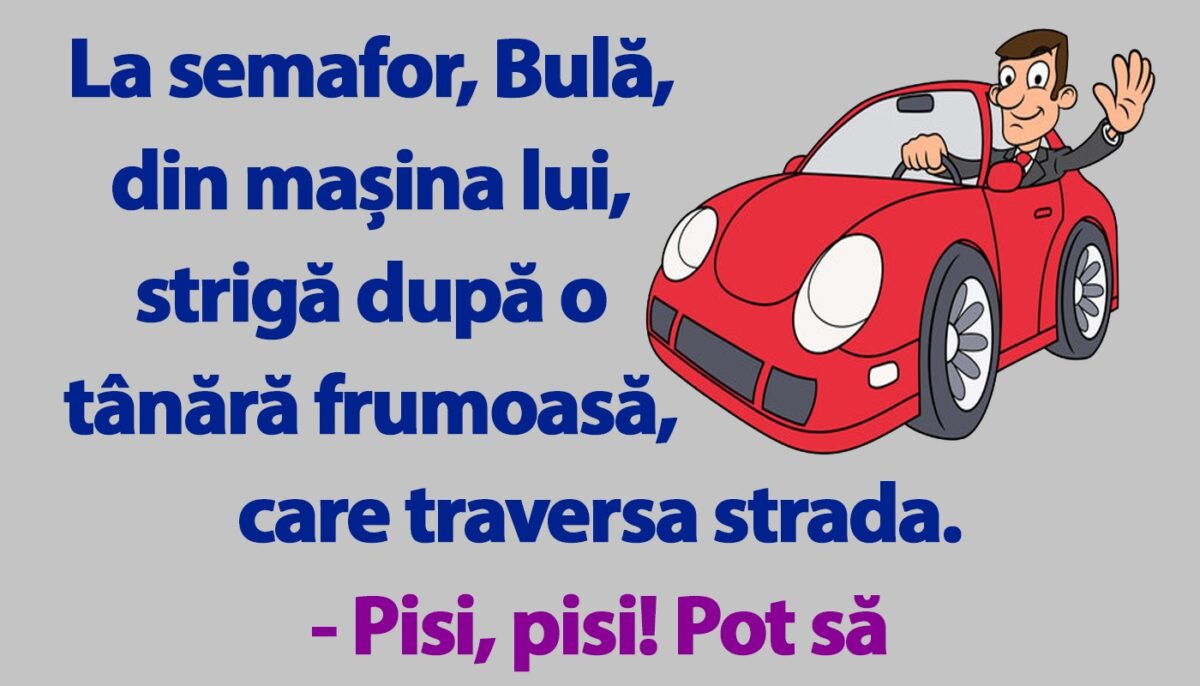 BANC | La semafor, Bulă strigă după o tânără frumoasă