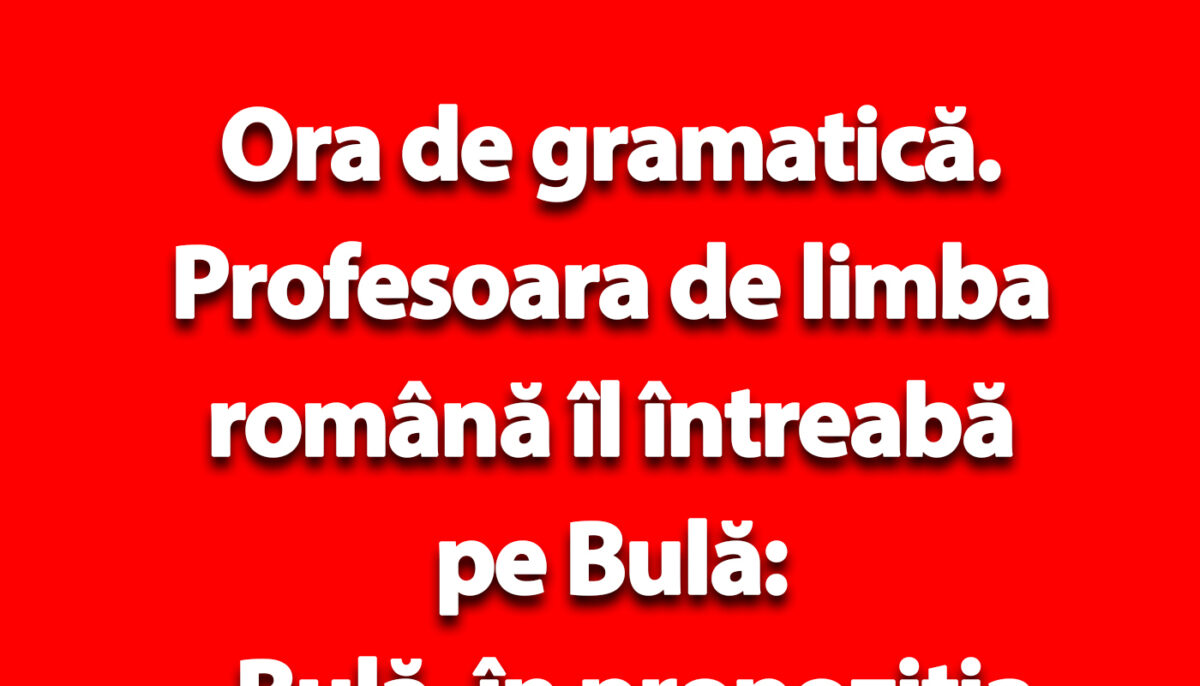 BANC | Bulă și întrebarea de gramatică