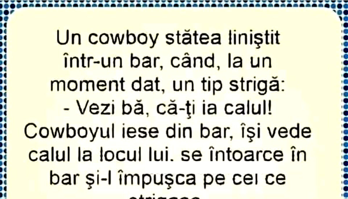 BANC | Un cowboy stătea liniștit într-un bar