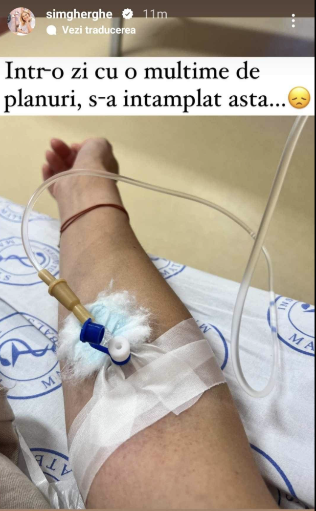 Simona Gherghe, de urgență la spital/foto: Facebook 