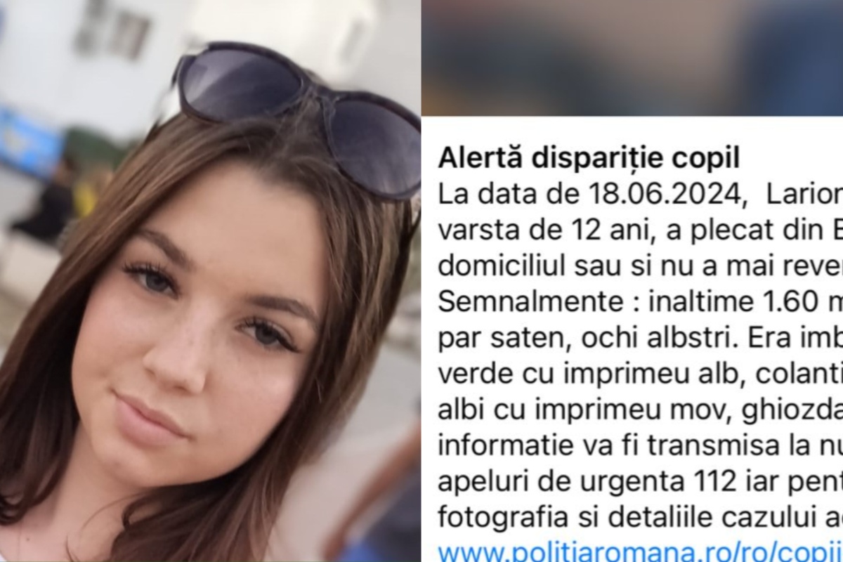 Alertă dispariție copil! Denisa, o fată de 12 ani, este de negăsit. Dacă o vedeți, sunați la 112