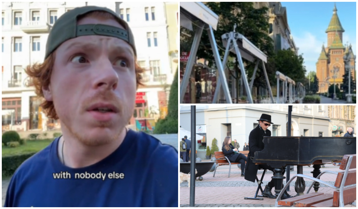 Cum a reacționat un turist american când s-a văzut singur în centrul Timișoarei. Christian a avut parte de un șoc: „Nu se fură scaunele și mesele de afară?”