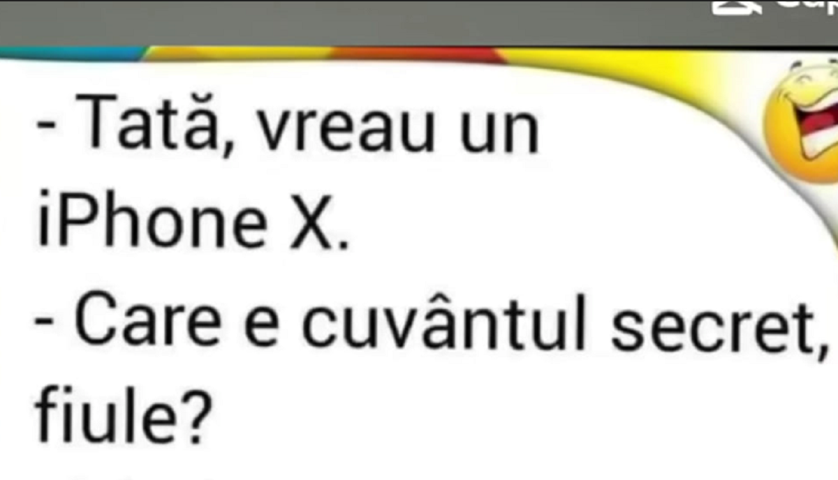 Bancul zilei | „Tată, vreau un iPhone X”