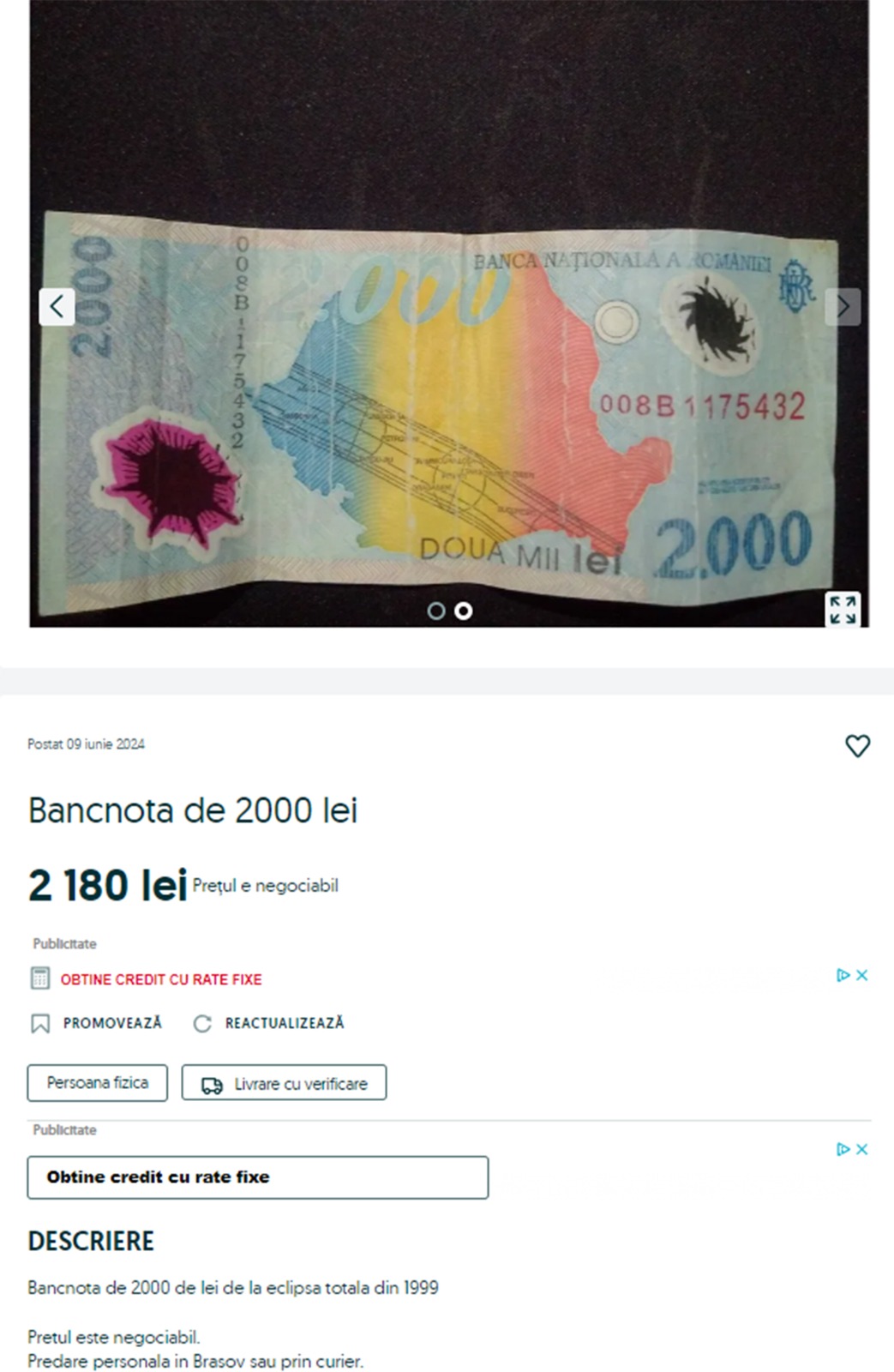 bancnota eclipsa totala pret 2