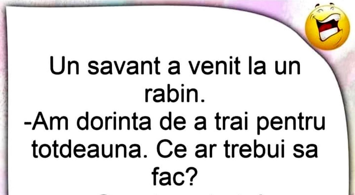 BANCUL DE DUMINICĂ | ”Am dorința de a trăi pentru totdeauna”