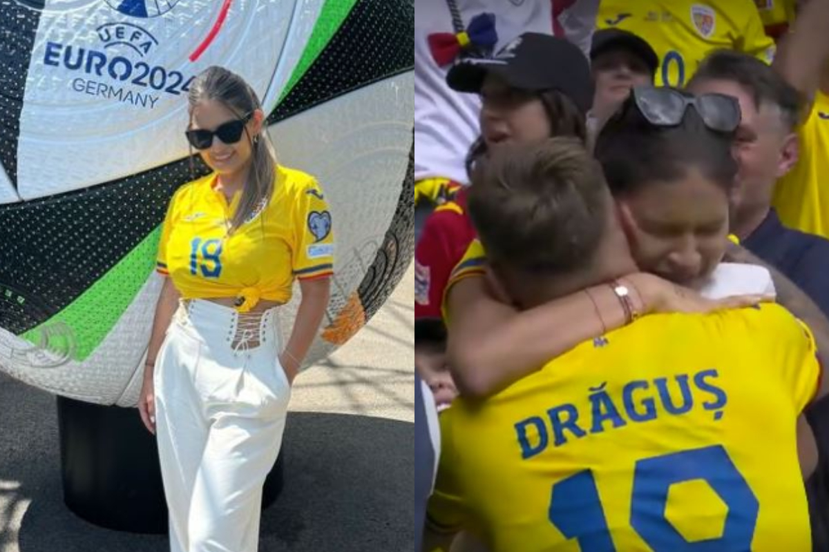 Denis Drăguș, susținut de soție și cele două fiice la EURO 2024. Imagini emoționante de pe Allianz Arena