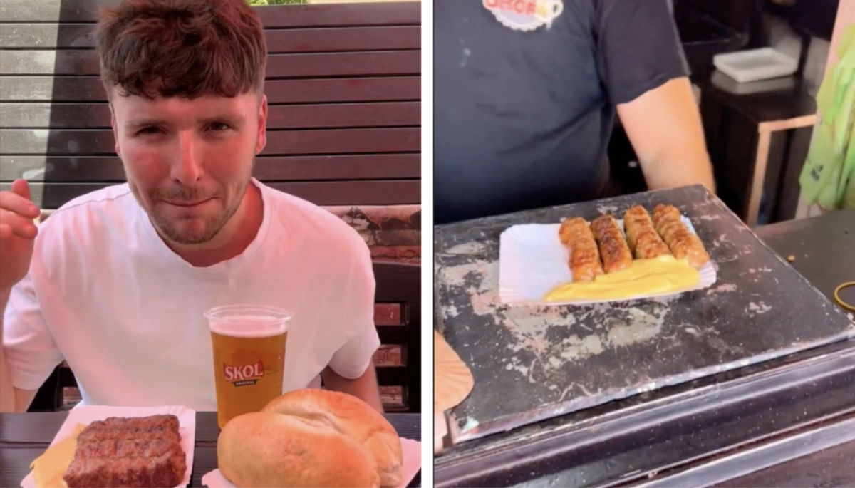 Reacția virală a unui turist din Marea Britanie, după ce a mâncat micii celebri din Piața Obor: ”Acum înțeleg!”