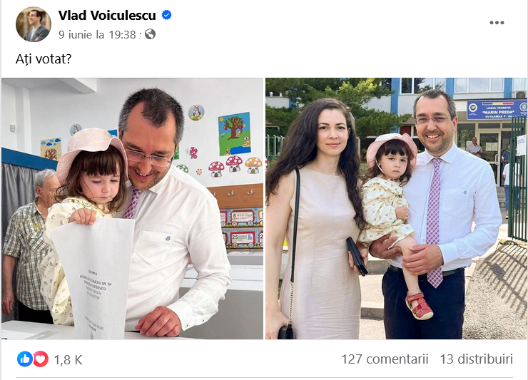 În urmă cu nicio lună, Vlad Voiculescu poza în familist convins pe contul lui de Facebook