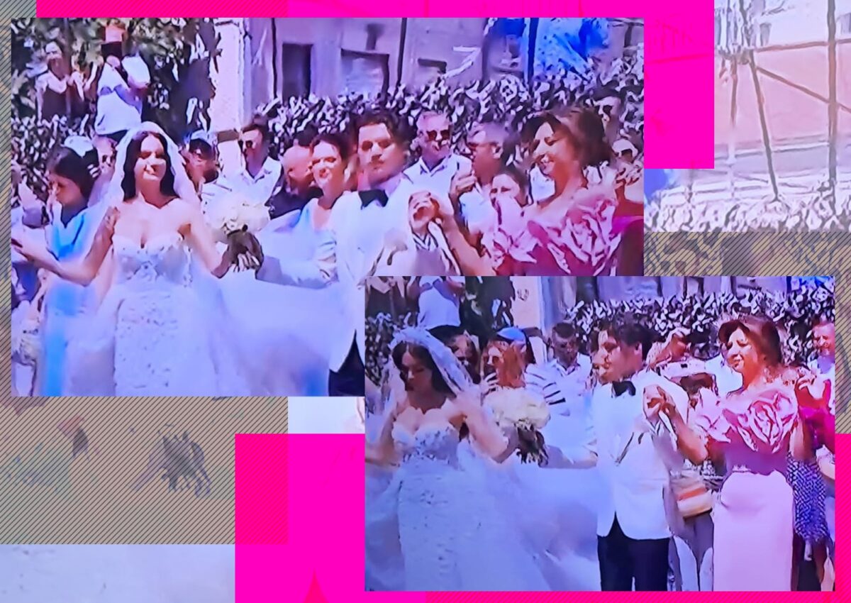 Primele imagini de la nunta lui Ianis Hagi cu Elena Tănase! Mirii au ieșit în stradă și au făcut o horă machedonească