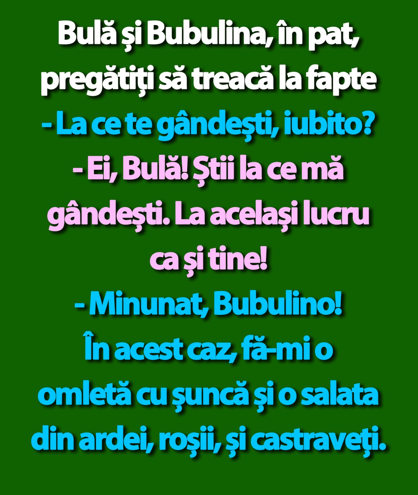 BANC | Bulă și Bubulina, în pat, pregătiți să treacă la fapte