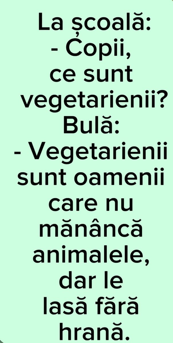 BANC | Bulă și vegetarienii