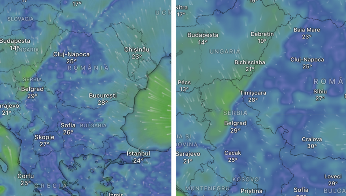 Traseul mega furtunii prin România! La ce oră va fi atins vârful ciclonului