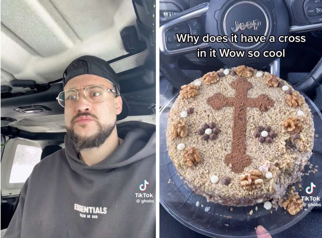 Reacția unui TikToker din Canada după ce a mâncat colivă: „The cross cake was very…”