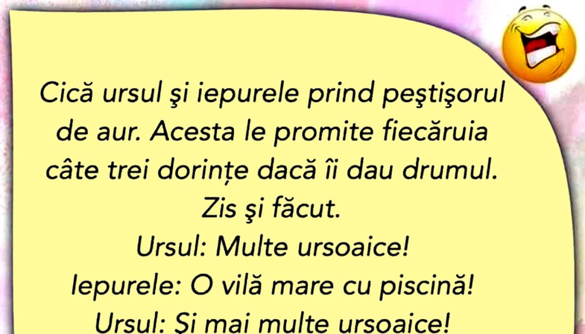 BANCUL ZILEI | Ursul și iepurele prind peștișorul de aur