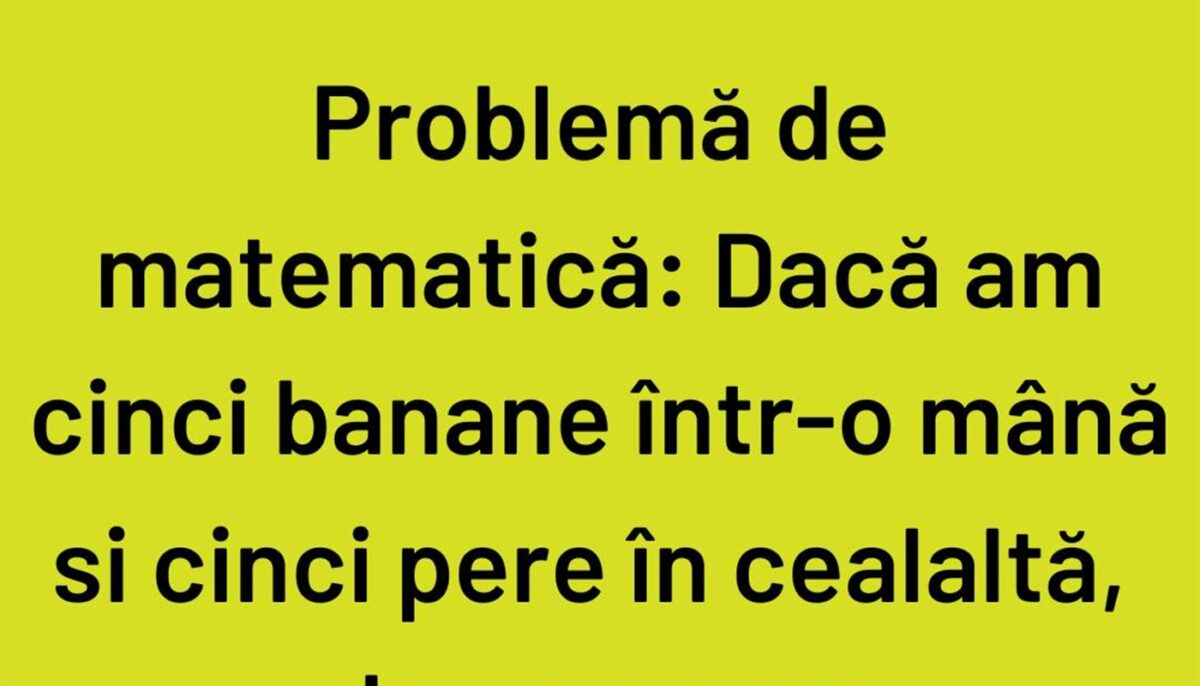 Bancul sfârșitului de săptămână | Problemă de matematică