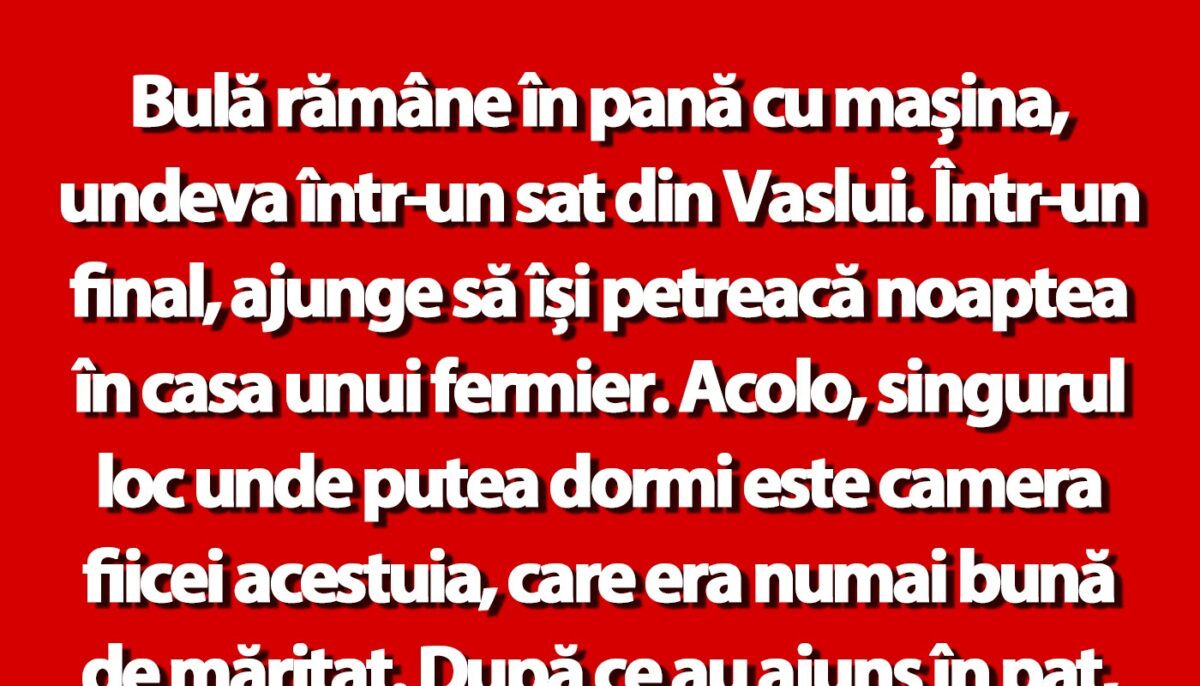 BANC | Bulă și fata fermierului din Vaslui