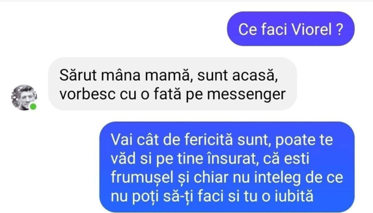 BANC | „Sunt acasă, vorbesc cu o fată pe Messenger”