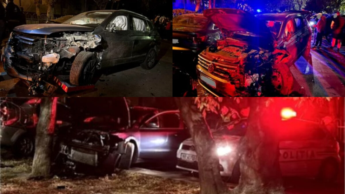 Filmul accidentului în care o șoferiță din București a lovit 13 mașini parcate. Ce s-a întâmplat, de fapt