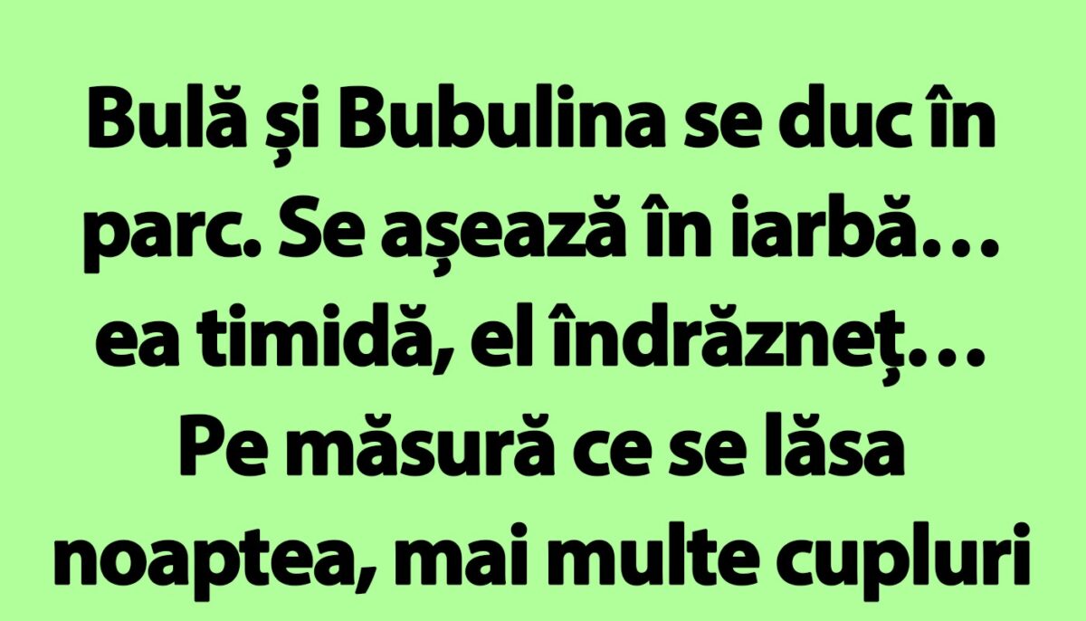 BANC | Bulă și Bubulina se duc în parc