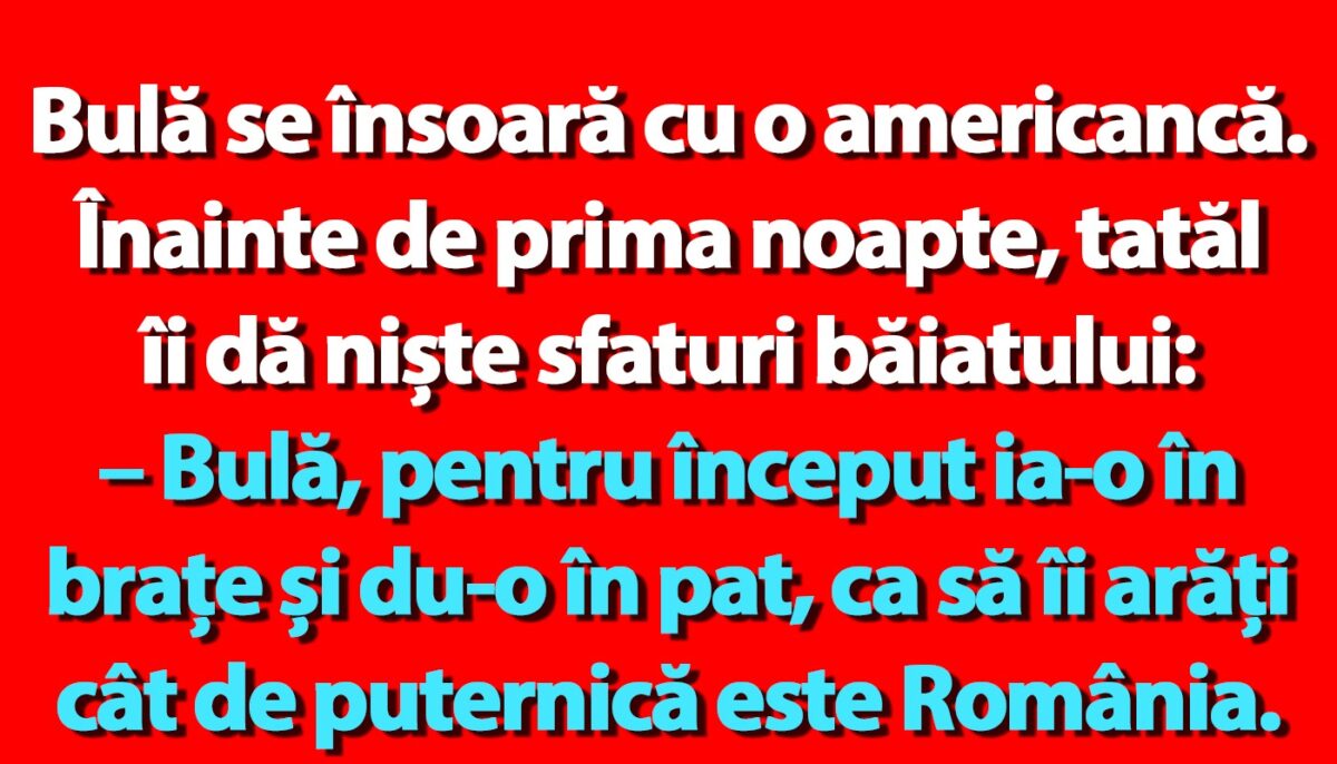 BANC | Bulă se însoară cu o americancă