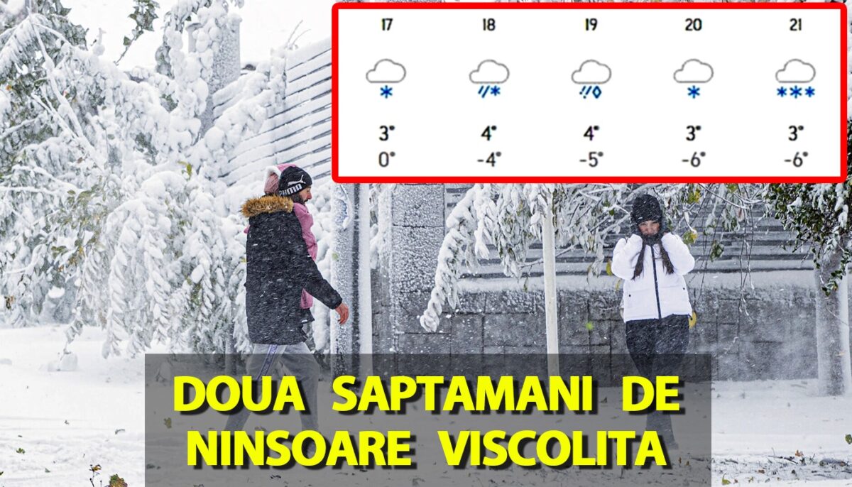 Ninge 2 săptămâni fără oprire în România. Meteorologii Accuweather anunță pe ce dată vin ninsorile