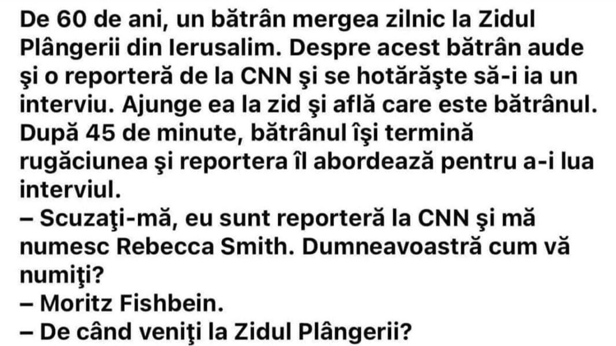 BANC | Pensionarul și Zidul Plângerii