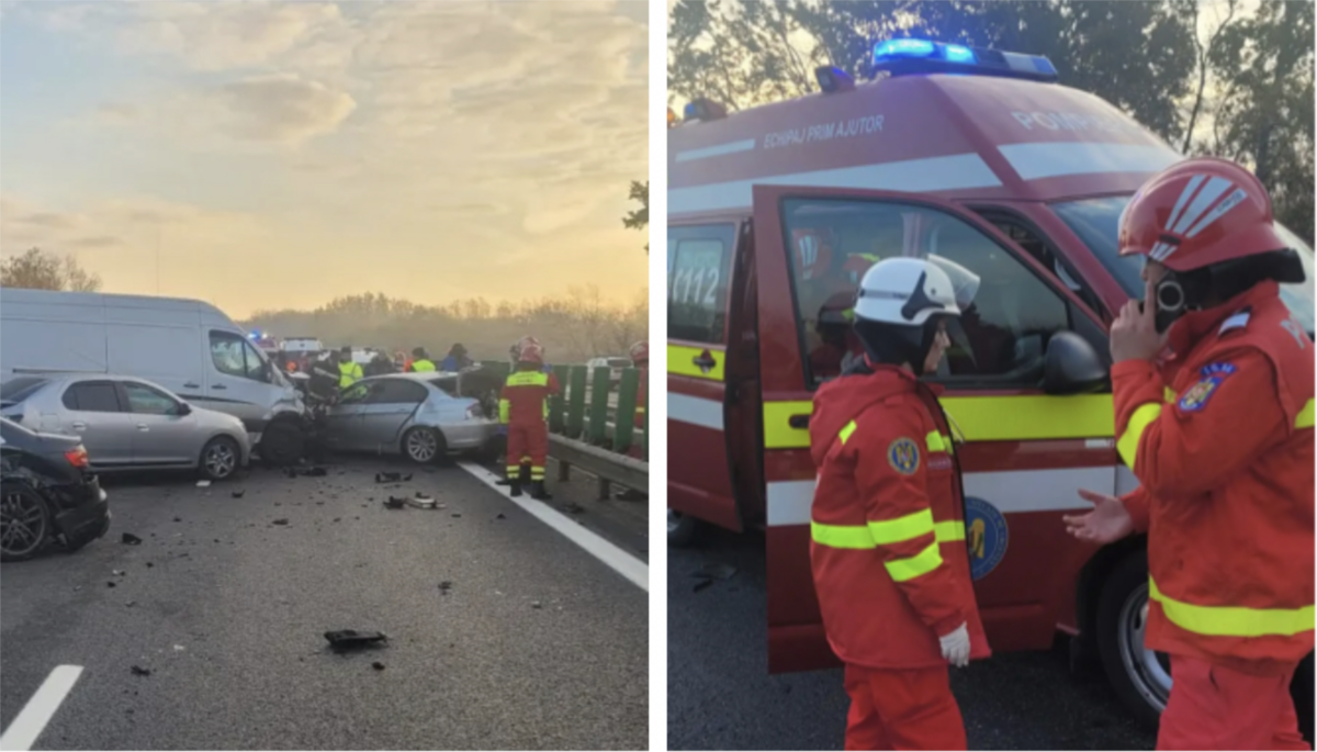 Grav accident rutier cu 23 de persoane implicate pe A3! S-a activat planul roșu