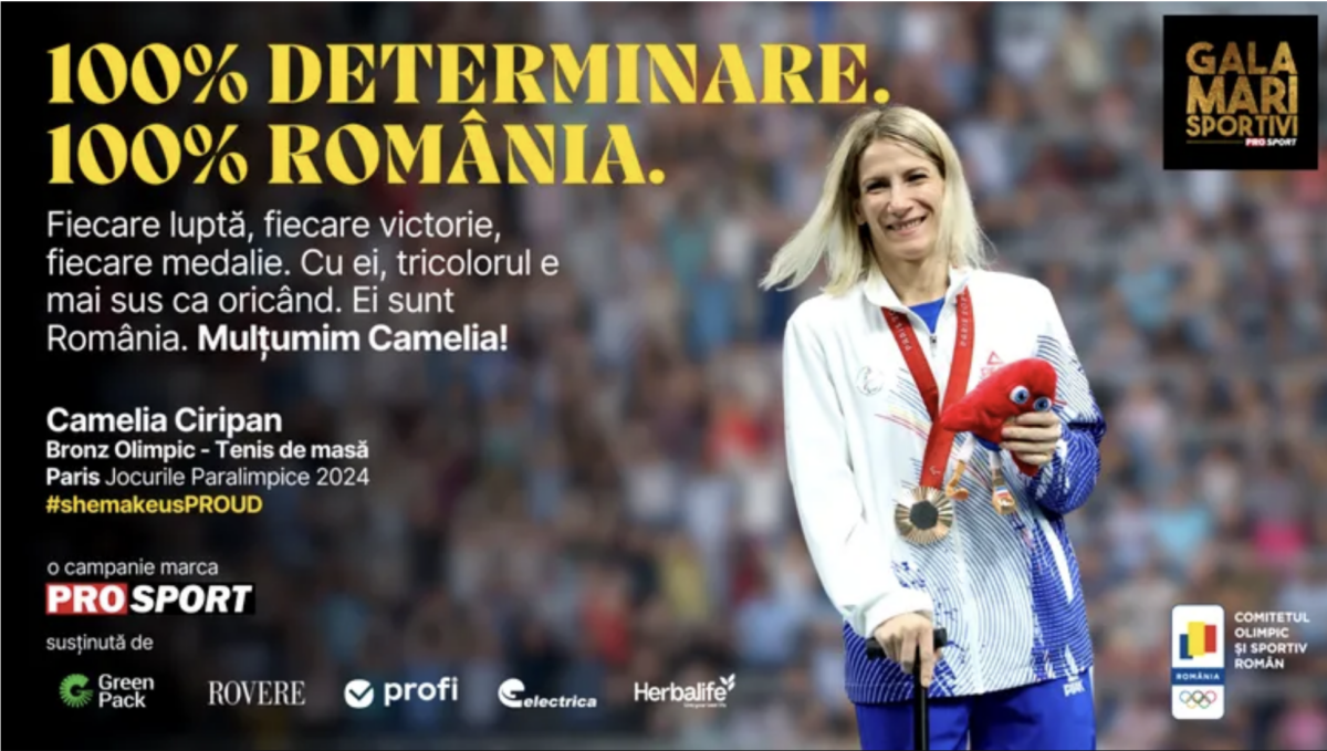 Camelia Ciripan a fost premiată la Gala Mari Sportivi 2024. Este medaliată la Jocurile Paralimpice de la Paris 2024