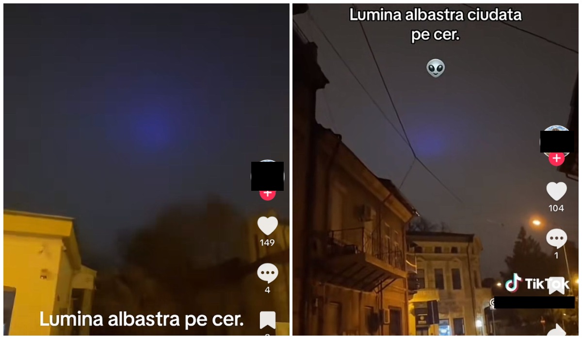 Fenomen straniu pe cerul din București, noaptea trecută. O lumină albastră bizară i-a speriat pe oameni