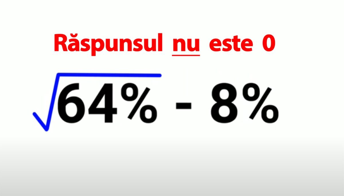 Test IQ dificil | Rezolvați exercițiul din imagine! Răspunsul nu este 0 (zero)