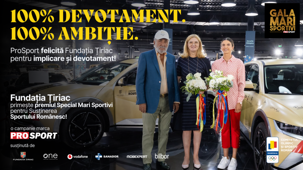 Fundația Ion Țiriac, premiul special pentru Investiții în Sport la Gala Mari Sportivi ProSport 2024!