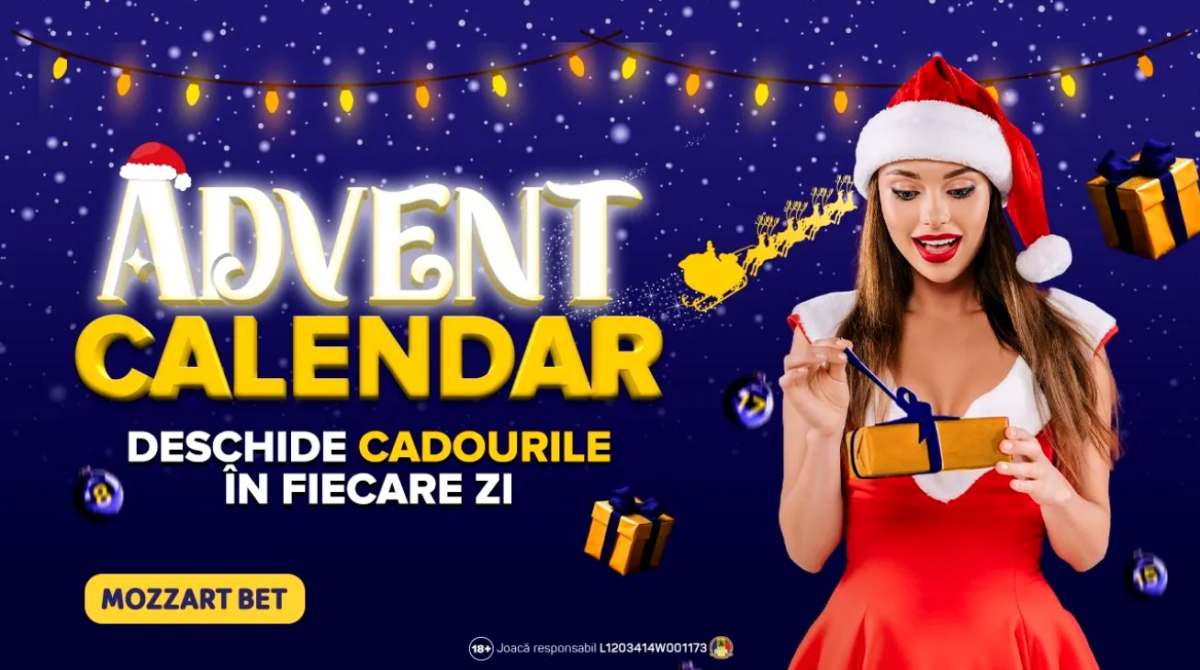 (P) Tradiția cadourilor zilnice din Advent Calendar continuă și anul acesta la Mozzart Bet!