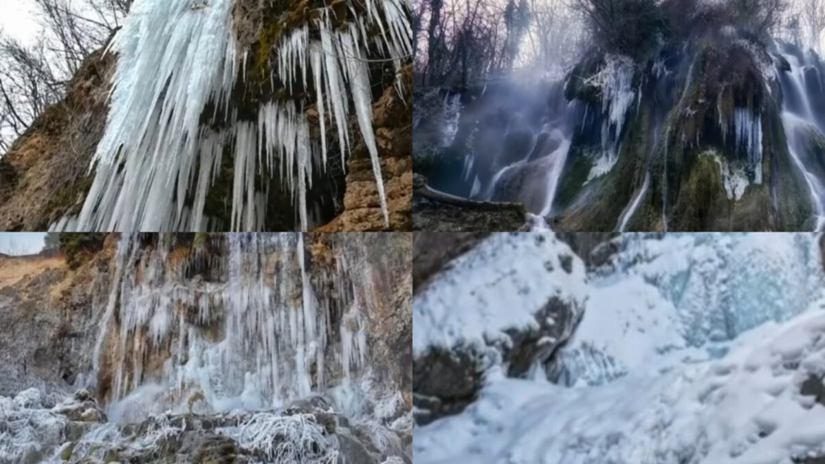 Cascada din Deva care a făcut înconjurul lumii! Minunea naturii care ni s-a arătat în ianuarie