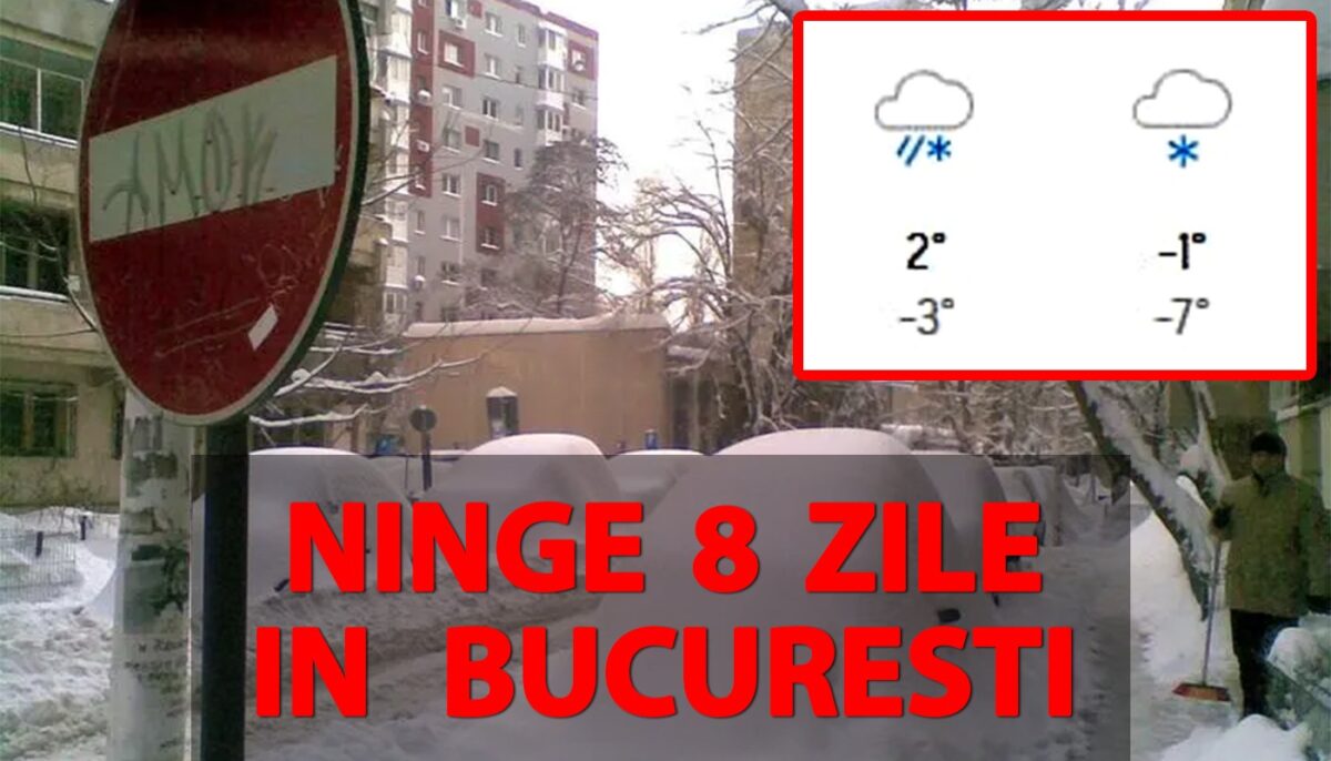 Meteorologii Accuweather au modificat prognoza: În București ninge 8 zile, în ianuarie!