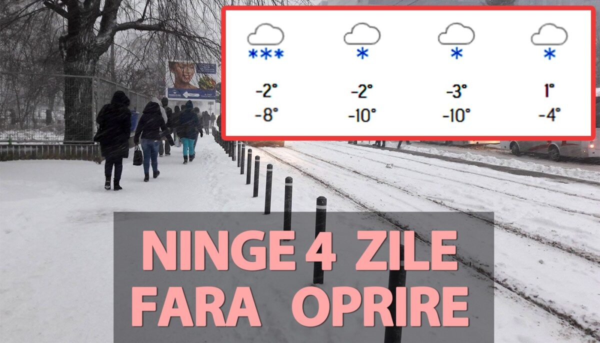 Orașul din România în care va ninge 4 zile fără oprire, potrivit meteorologilor Accuweather