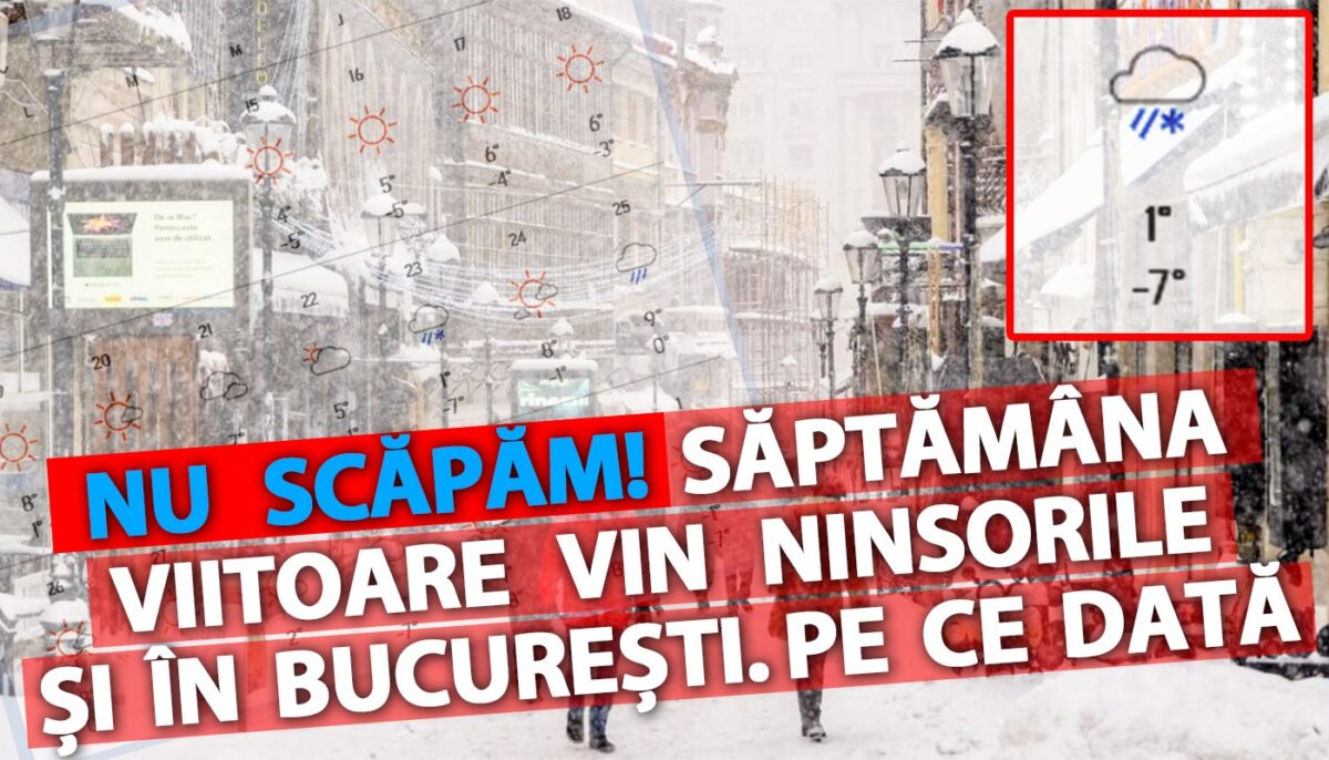 Nu scăpăm! Vin ninsorile săptămâna viitoare și în București. Pe ce dată începe să ningă, potrivit meteorologilor Accuweather