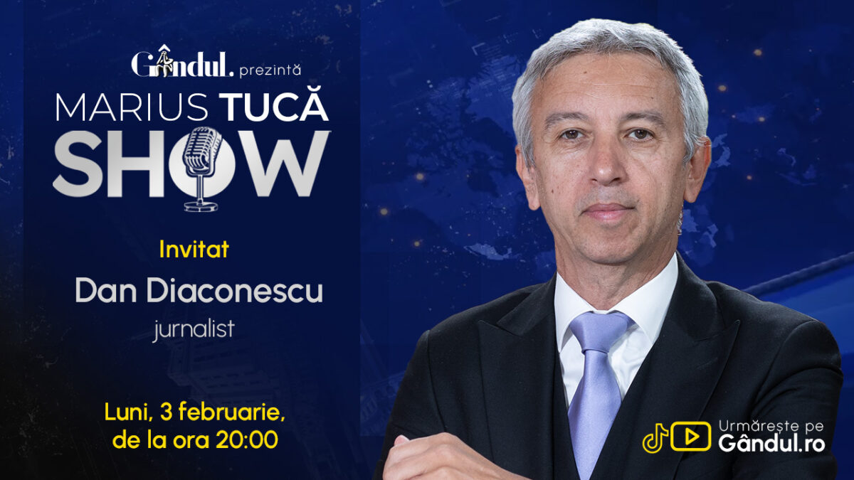 Marius Tucă Show începe luni, 3 februarie, de la ora 20.00, live pe Gândul. Invitat: Dan Diaconescu