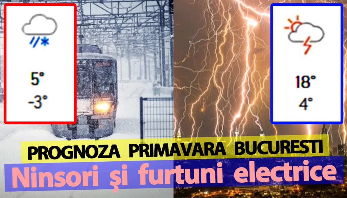 Ninsori și furtuni electrice. Meteorologii Accuweather anunță o primăvară cum n-a mai fost în București